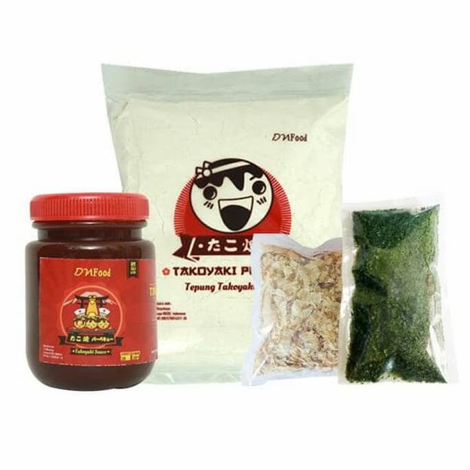 

[[COD]] Murah Paket Bahan Takoyaki komplit tepung saos aonori katsuobushi SALE Kode 1097