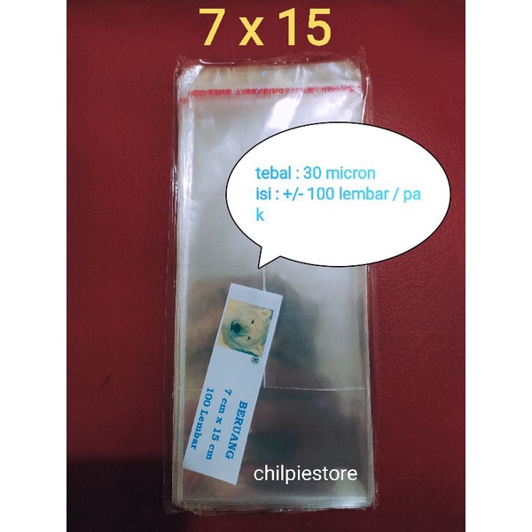 (isi 100) opp 7x15  / opp 7x15 lem 30 micron / opp uang kertas