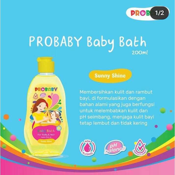 (ORIGINAL) PROBABY BABY BATH 200ml (FREE WASHLAP)  / SABUN MANDI BAYI / BODY HAIR BATH