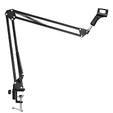 Arm Stand Suspensi Lazypod Mikrofon Mic + Holder mic black jepit meja microphone bracket vlog rekam