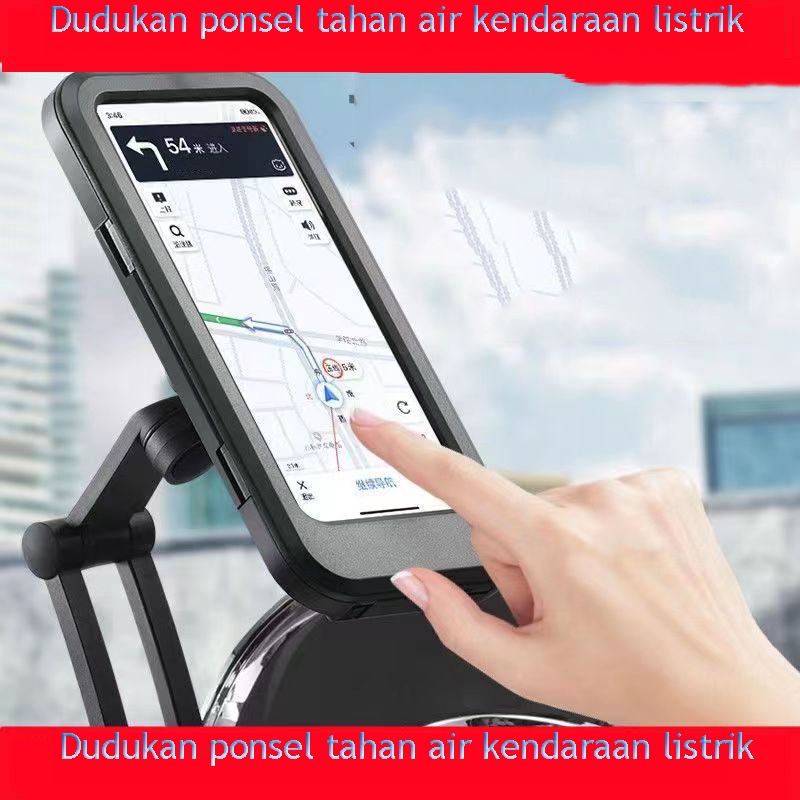 (Tempat, dikirim dari Jakarta)Baru Sepeda Motor Listrik Sepeda Motor Mobil Ponsel Pemegang Pengendara Navigasi Sepeda Mobil Tahan Guncangan Tahan Air Ponsel Pemegang