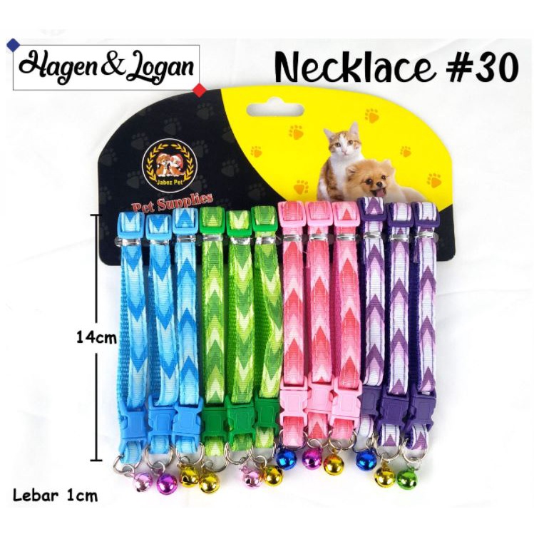 Kalung Hewan Necklace 30 Motif V Kucing Anjing Kelinci Lonceng Warna