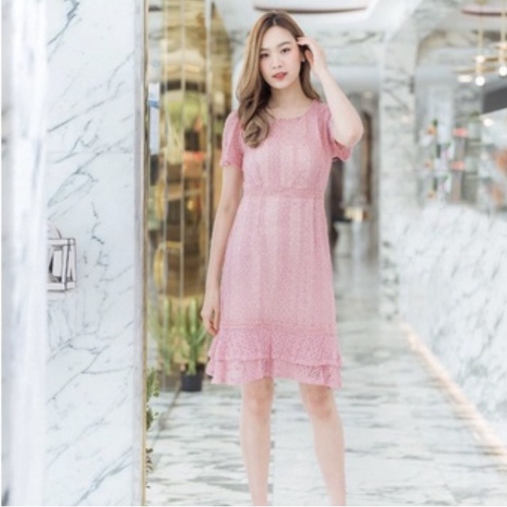 PARTY MIDI DRESS KOREAN STYLE IMPORT PREMIUM ALL SIZE LACE NEW COLLOR