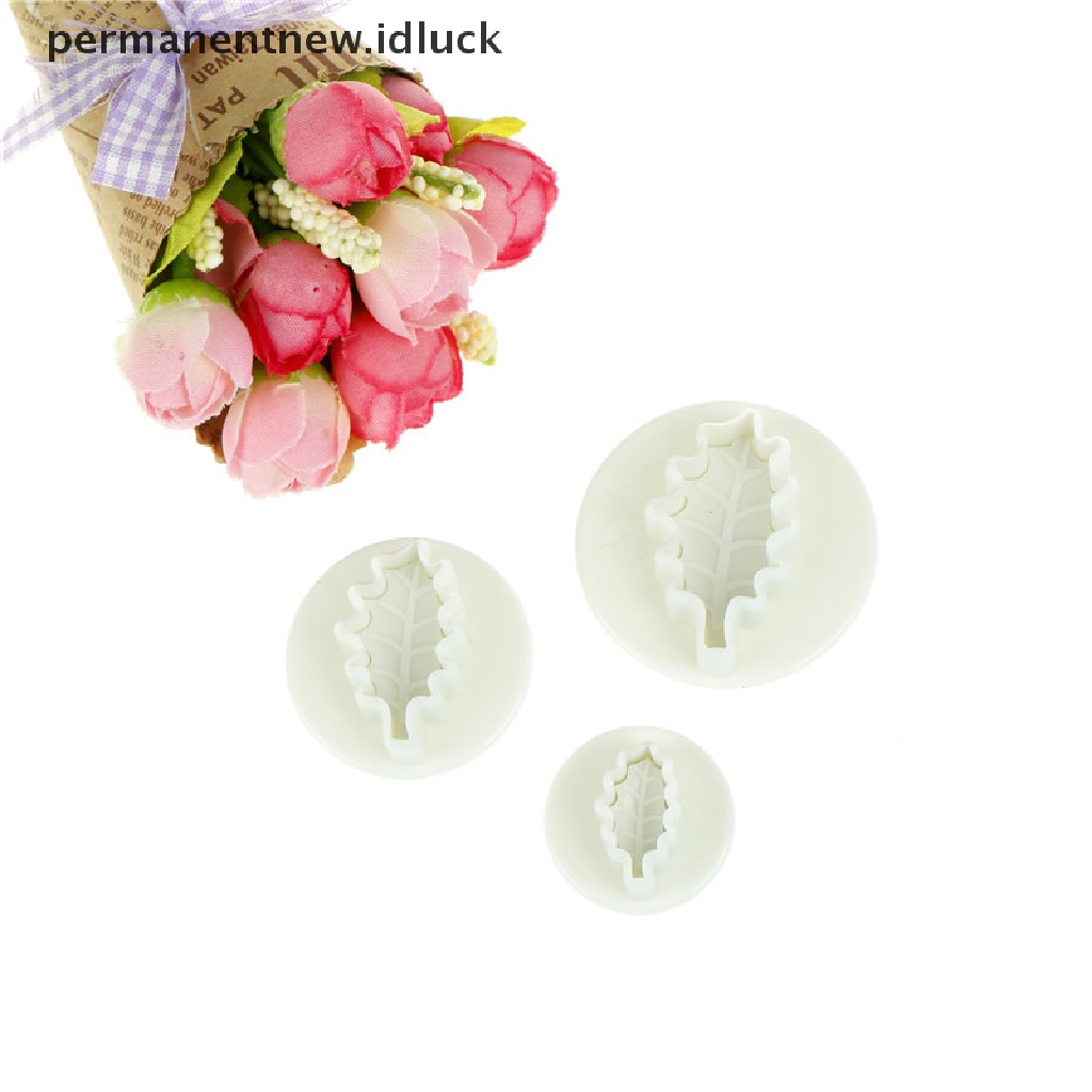 3 Pcs Cetakan Pemotong Kue Bentuk Daun Untuk Dekorasi