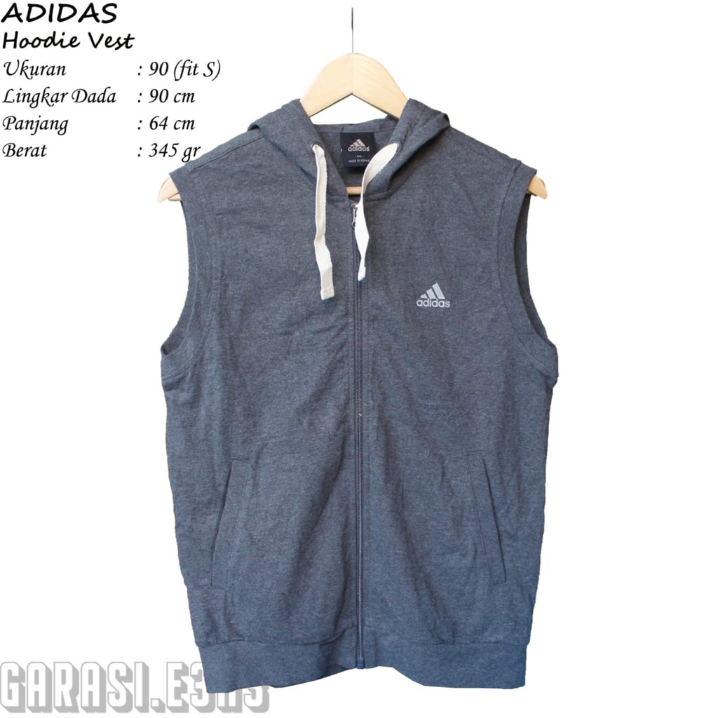 ADIDAS _ Hoodie Vest _ Rompi Jaket _ Thrift Shop
