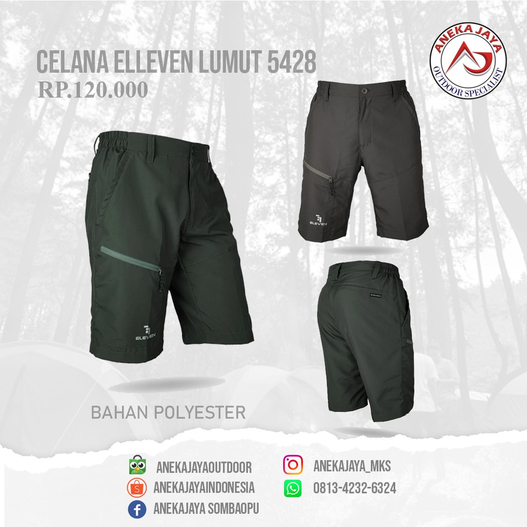 CELANA PENDEK ELLEVEN LUMUT (5428)