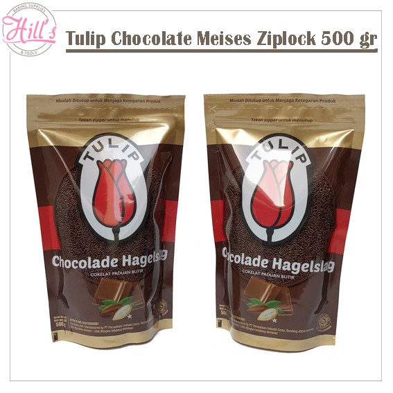 

TULIP MEISES COKELAT 500 GR ( KEMASAN ZIPLOCK ) / MESES HAGELSLAG / COKLAT BUTIR 500GR