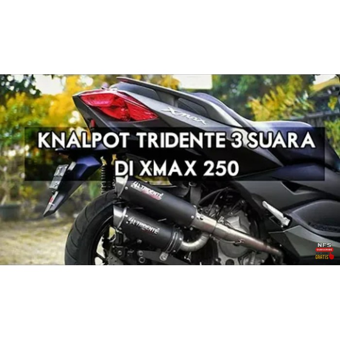 Tech35 Knalpot hybrid 3 suara Tridente F22 Tomahawk untuk XMAX 250cc Fullset