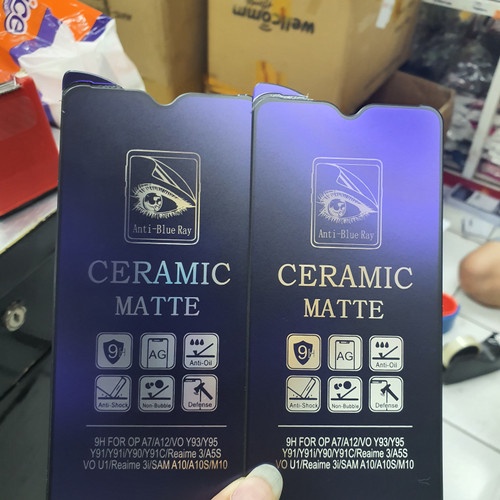 ANTI BLUE LIGHT Anti Gores OPPO A5S Tempered Glass FULL CERAMIC BLUE MATTE ANTI RADIASI