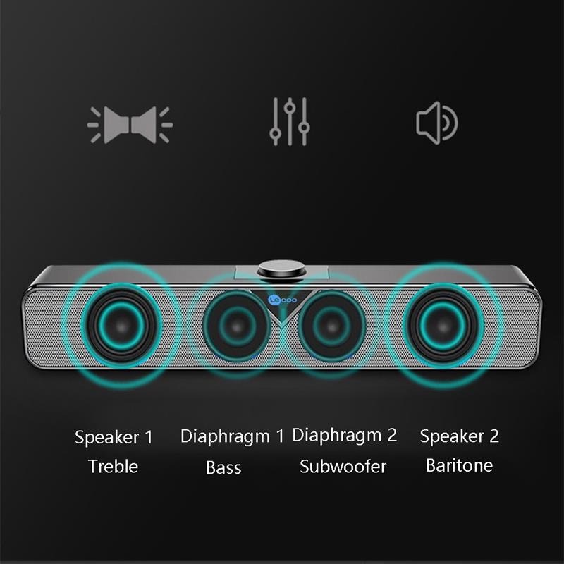 Speaker aktif Soundbar hifi stereo bass membran colok tv dvd hp laptop Lenovo Sound bar