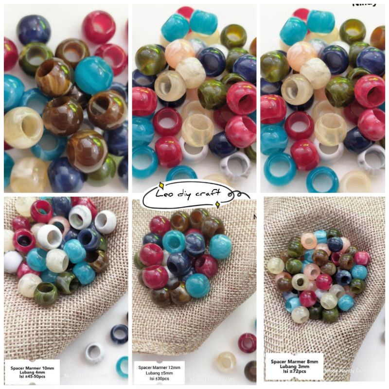 Monte Spacer Marmer 8mm - 10mm - 12mm - Manik Marmer -  Spacer tali