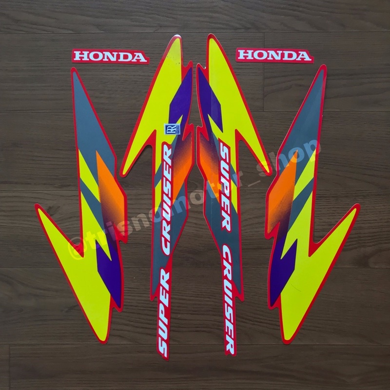 striping sticker stiker lis polet body motor Honda tilas tiger lawas 1997 warna merah