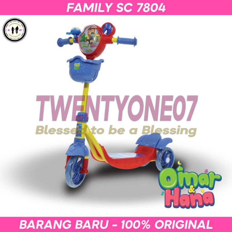 Scooter Skuter Anak Roda 3 Tiga Family SC 7804 Special Edition Omar Hana