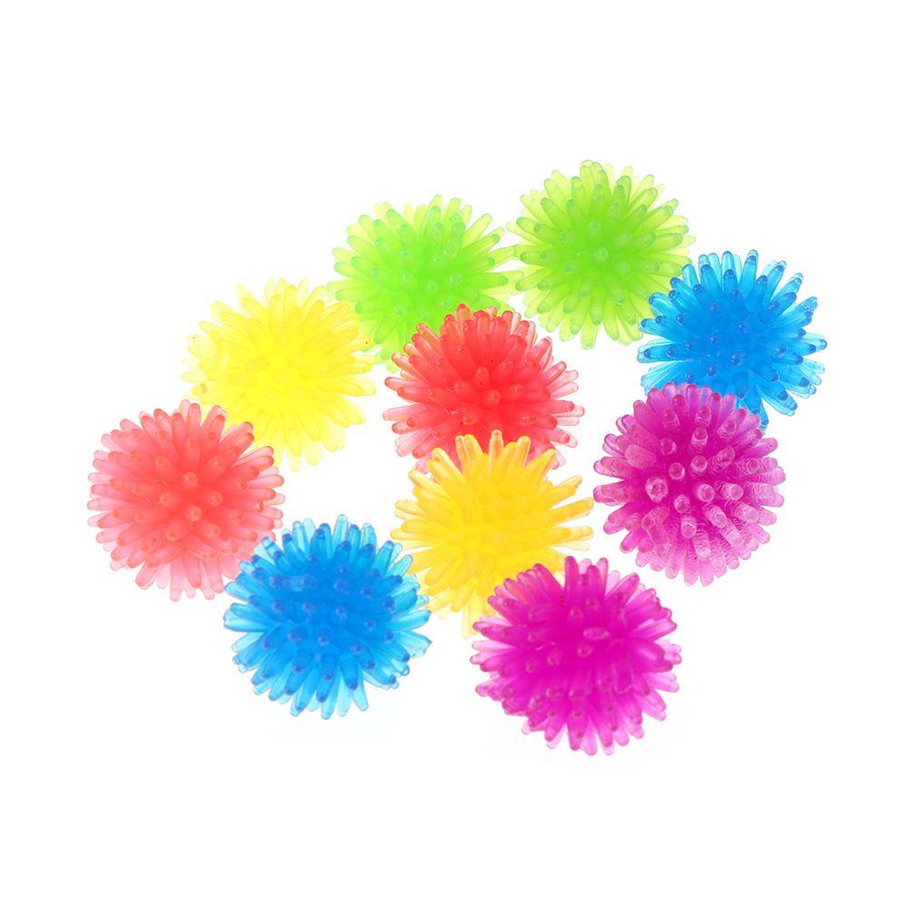 Solighter 10Pcs/lot Mainan Kucing Warna-Warni Random Color Bite Toy Thorn Ball Kitten Perlengkapan Hewan Peliharaan