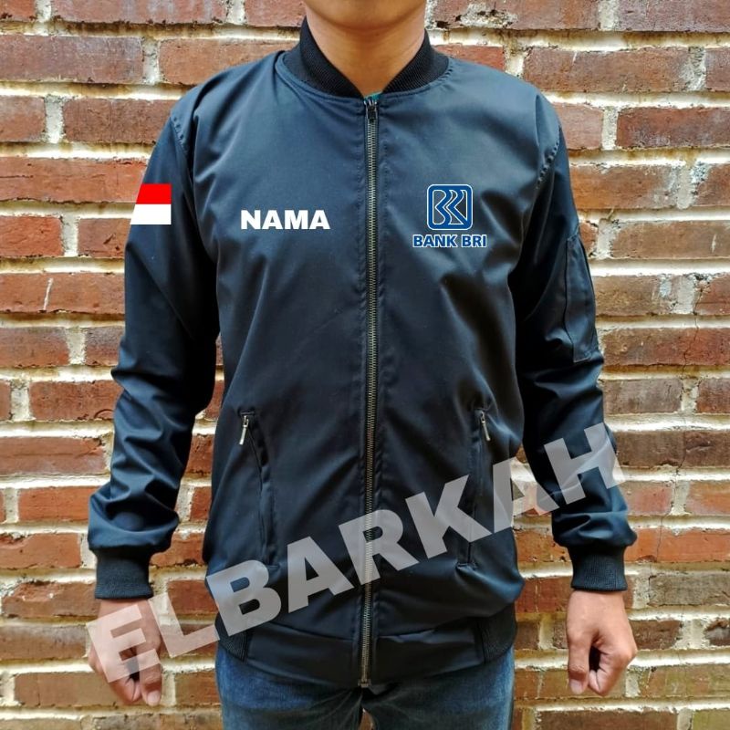 JAKET BOMBER LOGO BANK BRI JAKET BOMBER BISA CUSTOM LOGO SENDIRI jaket bomber waterfroop jaket bomber terbaru