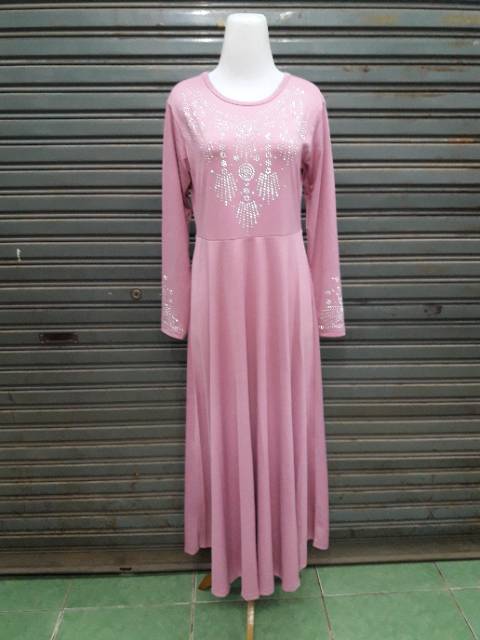 Gamis polos bahan Jersey