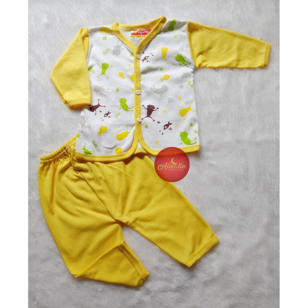 3 Stel Piyama Setelan Baju Panjang Bayi Motif Frog Baju Tidur / Setelan Baju Panjang Bayi Newborn