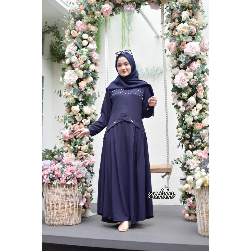 DRESS SET BLEZER BRUKAT CHAVA DAN GAMIS FANIA ORI BY ZAHIN polos brukat renda mutiara MUTE OOTD FASHION CASUAL MODIS