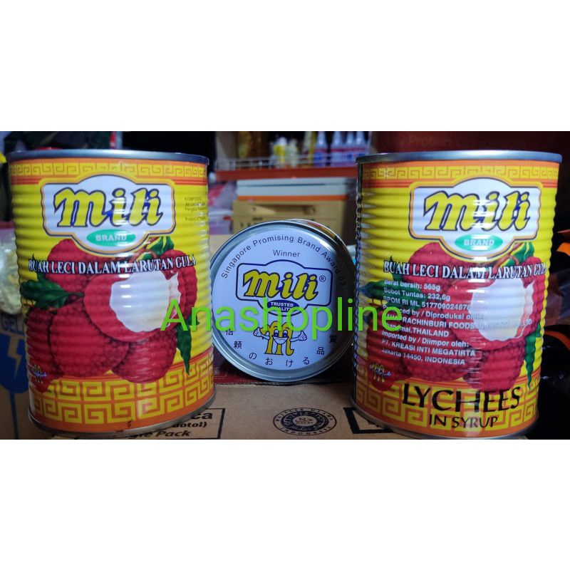 

Lychee Mili / leci / buah kaleng / canned / condiment