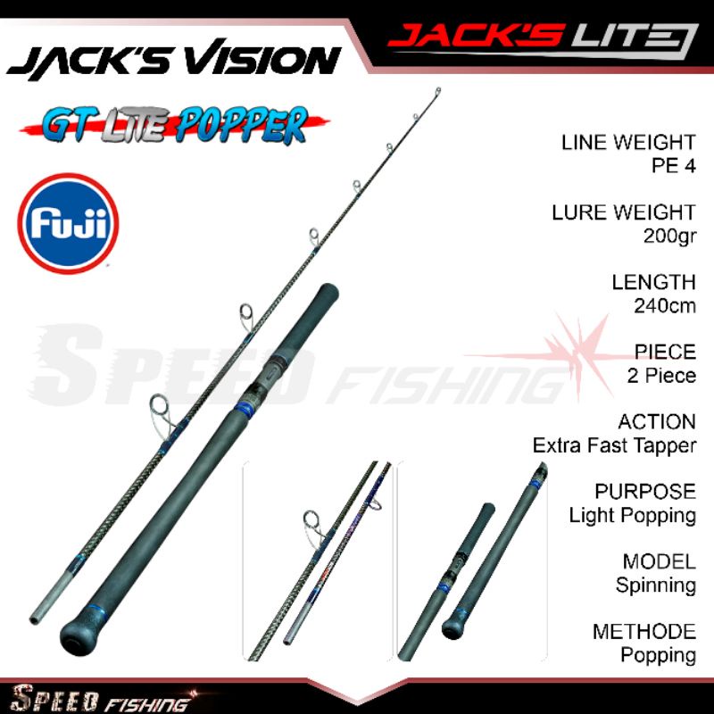 Joran Jack's Lite GT Lite Popper 100gr Pe 4 GLP 802 MH Jack s Vision 100 Gr