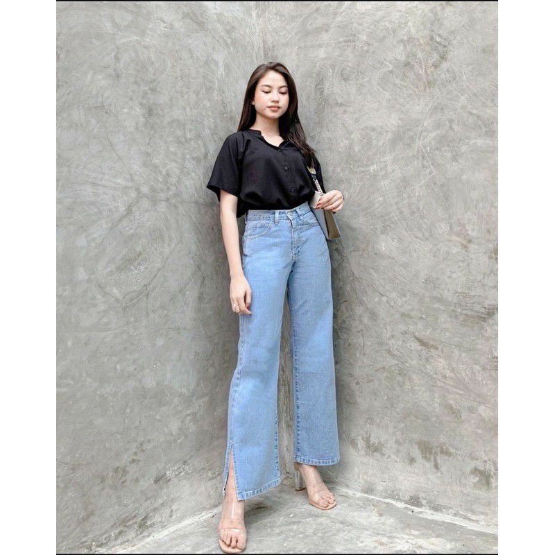 MEIZA KULOT HIGH WAIST JEANS PREMIUM | CELANA HW WANITA