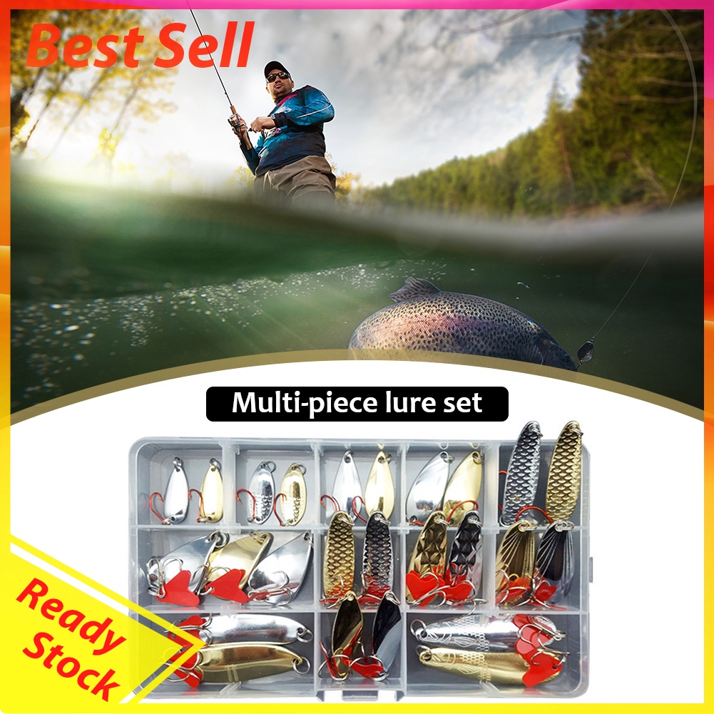 25/35pcs Multi-Piece Sequin Fishing Bait Kit Artificial Fishing Crankbaits