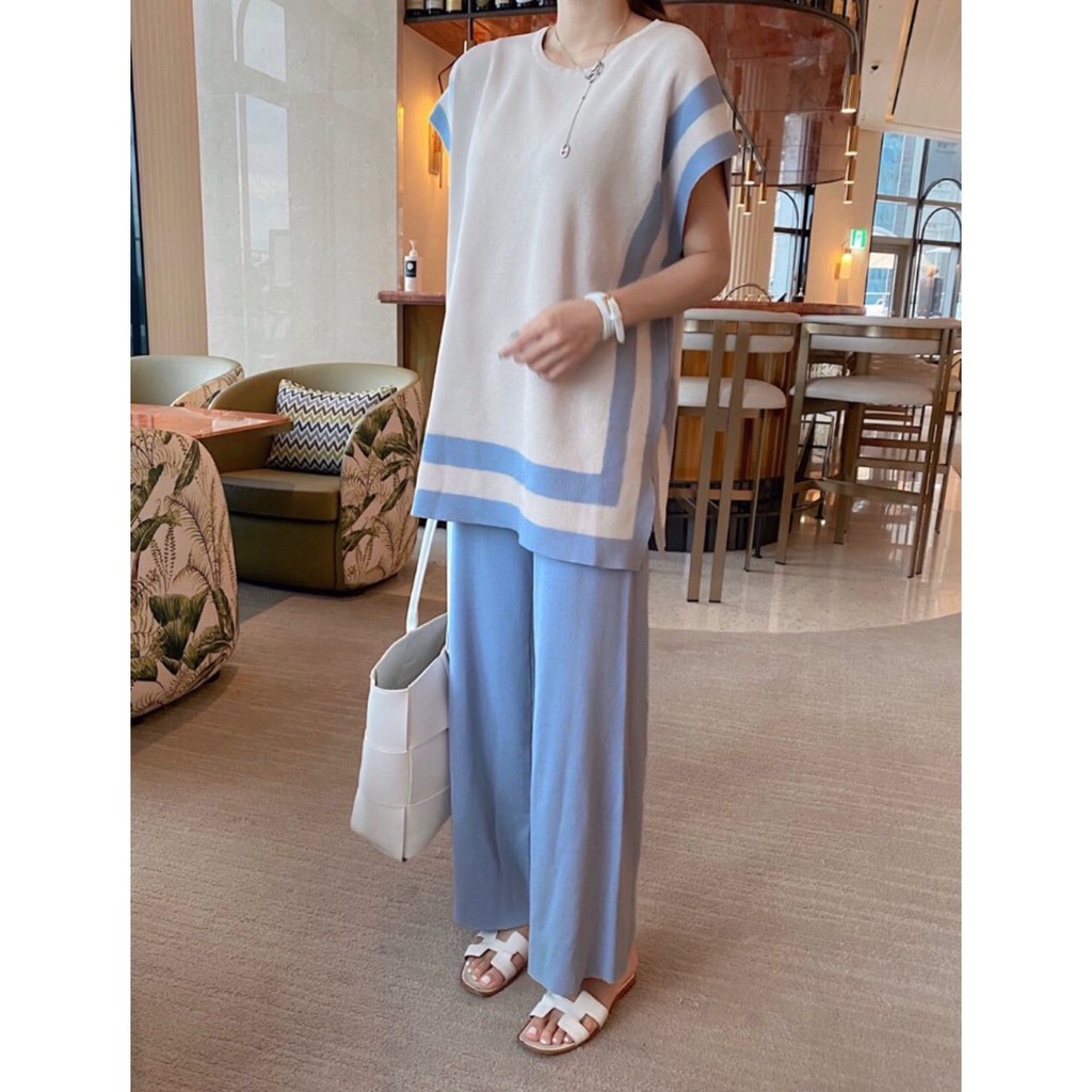 SET6376 Quinn Knit Set Loose Top & Pants-3