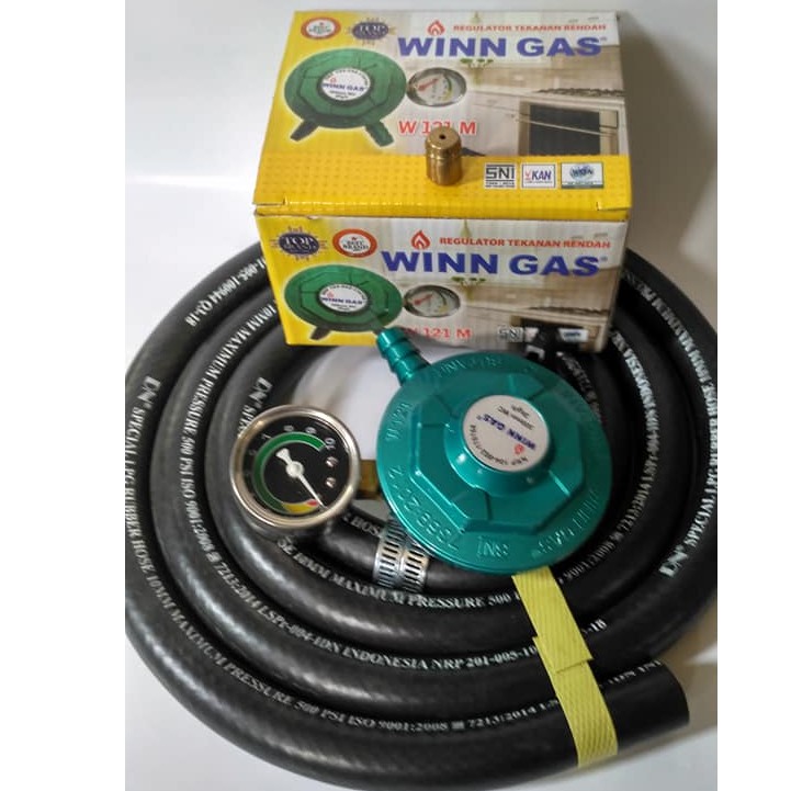 Regulator Matic ZHELGAZ WINN GAS W 121 Manometer Selang Gas LPG 500 PSI Original