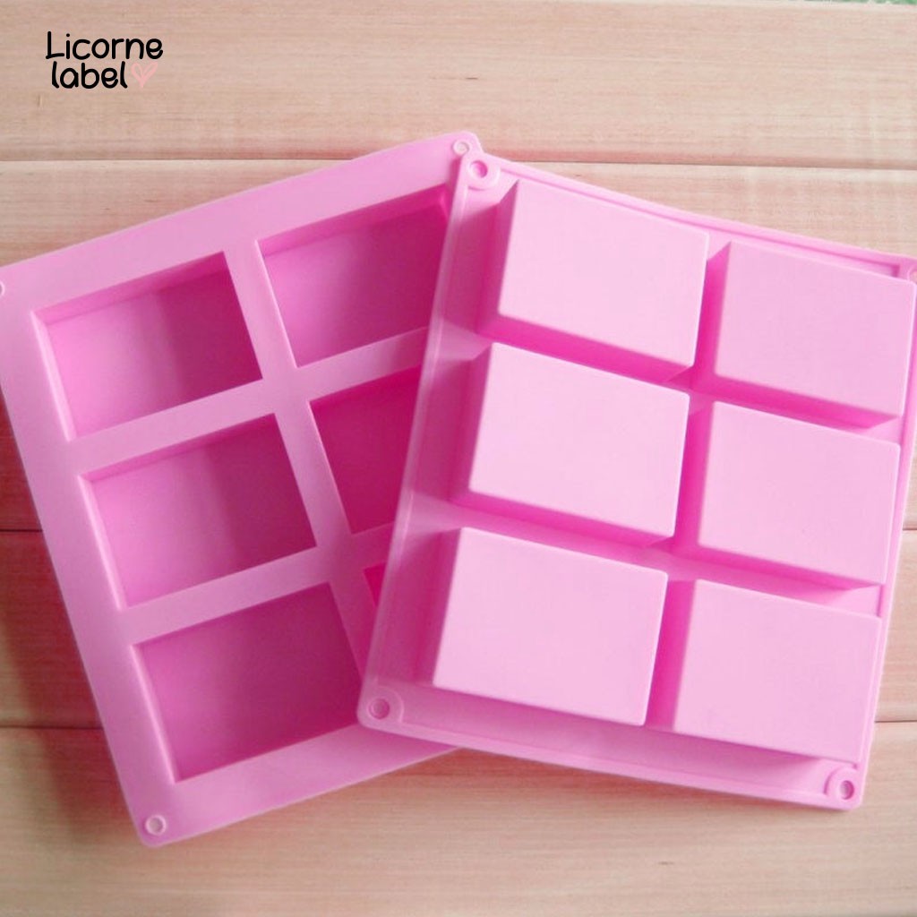 Cetakan Sabun Silikon / SIlicone Mold Rectangle -  Pour &amp; Melt - Resin DIY Kerajinan Tangan 6 Cavity