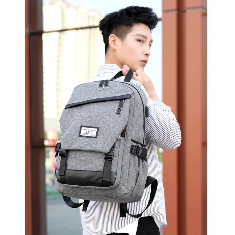 Tas Ransel Pria Tas Ransel Sekolah Backpack Multifungsi Motif Denim Tas  Ransel Laptop