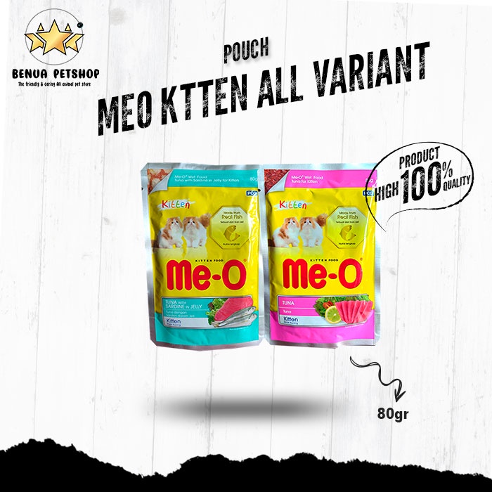 Makanan Kucing basah MEO pouch 80g Adult &amp; Kitten All Varian