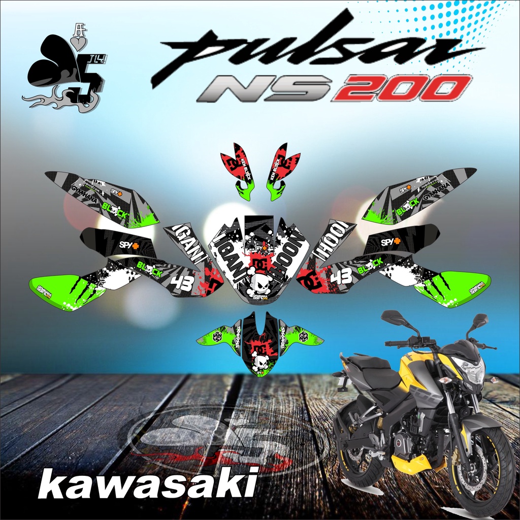 STICKER DECAL KAWASAKI PULSAR NS200 FULL BODY HOONIGAN