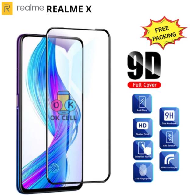 TG Anti Gores Realme X Tempered Glass Full Cover Screen Protector Premium