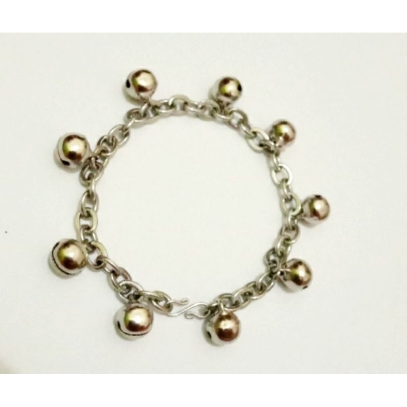 gelang kaki krincing bayi 0-2 tahun baja putih titanium stainlees steel krincing 9