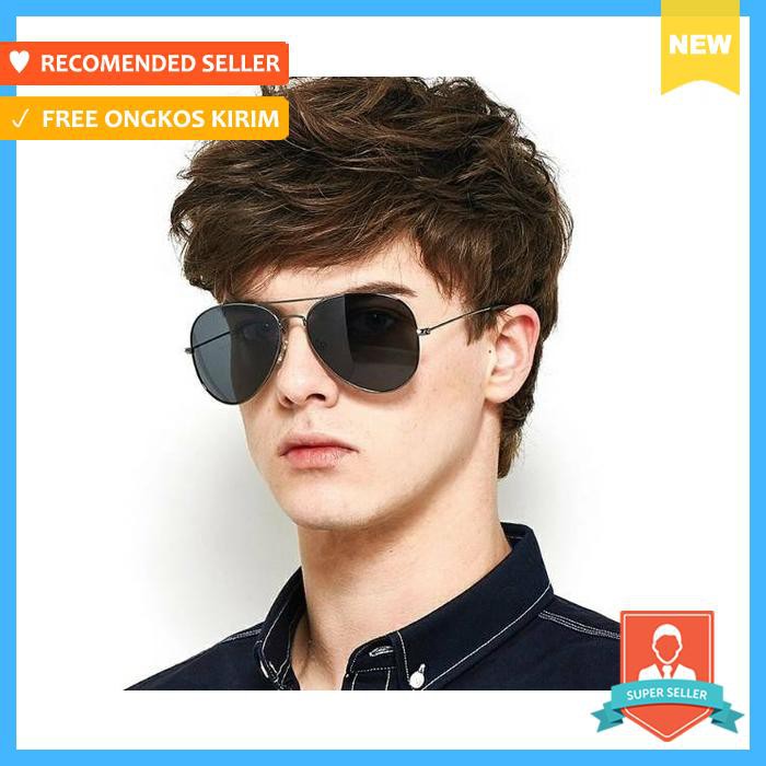 Kacamata Dewasa Aviator Lensa Hitam Frame Hitam - Aksesoris Pria - Kacamata Hitam Pria