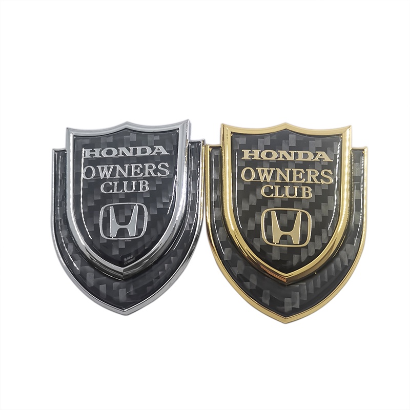 1pc Stiker Emblem Logo HONDA Owners Club Bahan Metal Carbon Fiber Untuk Dekorasi Mobil