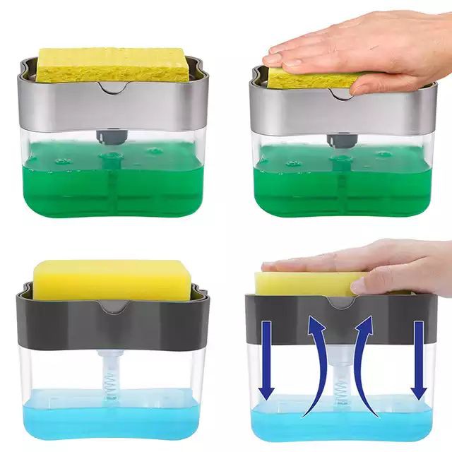 Dispenser Tempat Sabun Cuci Piring - Soap Pump Sponge Caddy FREE SPON