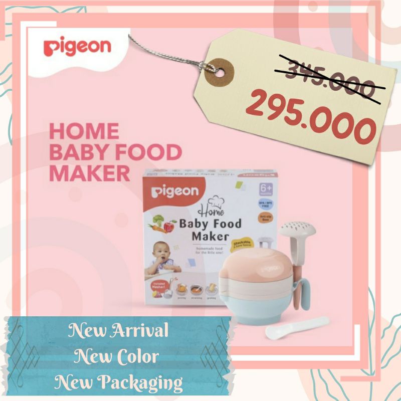 PIGEON Home Baby Food Maker - Alat MPASI - Pembuat Makanan Bayi - Grater Parutan Strainer Saringan Masher Ulekan