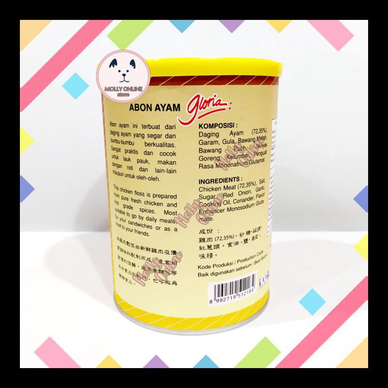 

STOK BARU! GLORIA ABON AYAM 250 GR KALENG CHICKEN FLOSS PALING MURAH