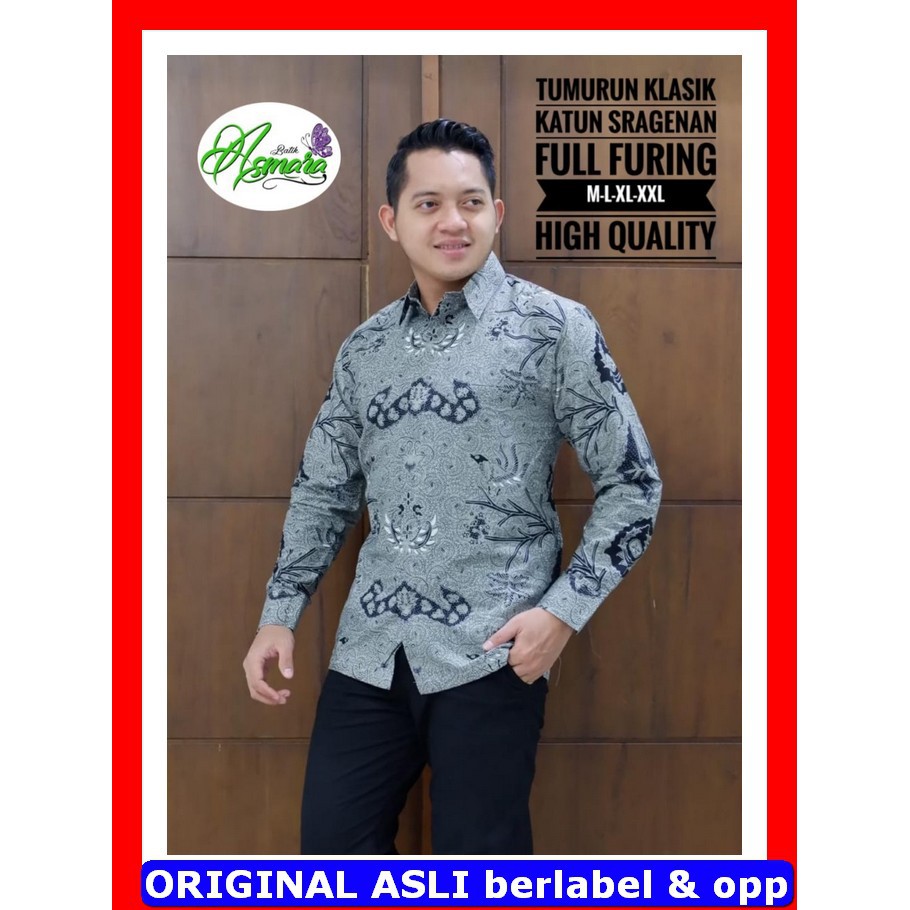 PROMO BATIK PREMIUM MODERN KEMEJA BATIK SOLO Lengan Panjang Lapis Furing Asmara Tumurun Klasik Merak