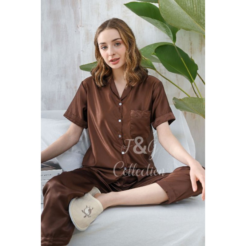 PAJAMAS SATIN SET-CELANA PANJANG/PIYAMA/SLEEPWEAR