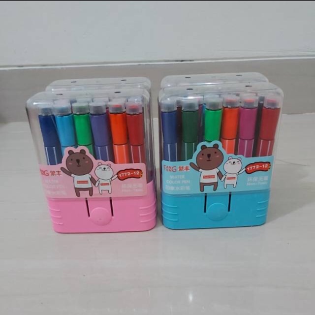 

Spidol/watercolor 12warna + stempel lucu