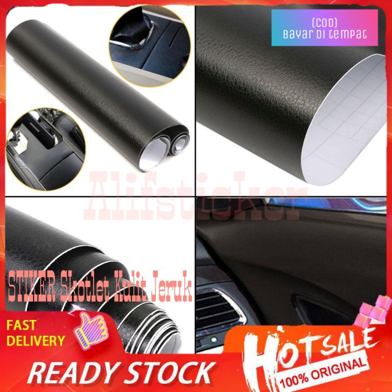 Stiker Skotlet Kulit Jeruk Hitam Doff Kasar