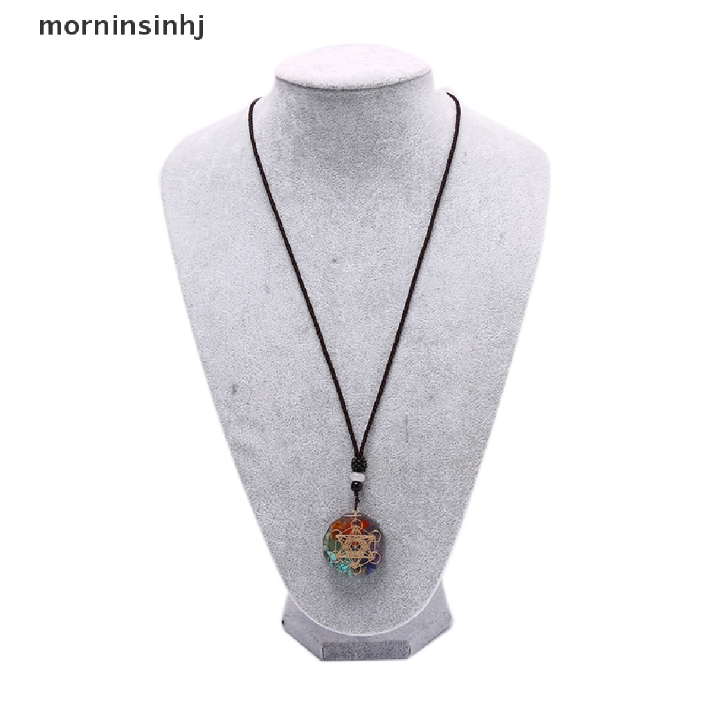 Mor Kalung Tali Liontin Batu Chakra Orgonite Handmade Untuk Priawanita