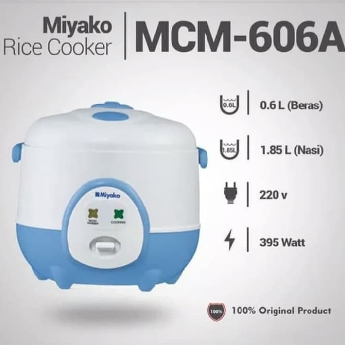 MIYAKO Magic Com 0,6 Liter / Rice Cooker 3in1 MCM 606 A/B ( Random ) - Garansi Resmi 1 Tahun