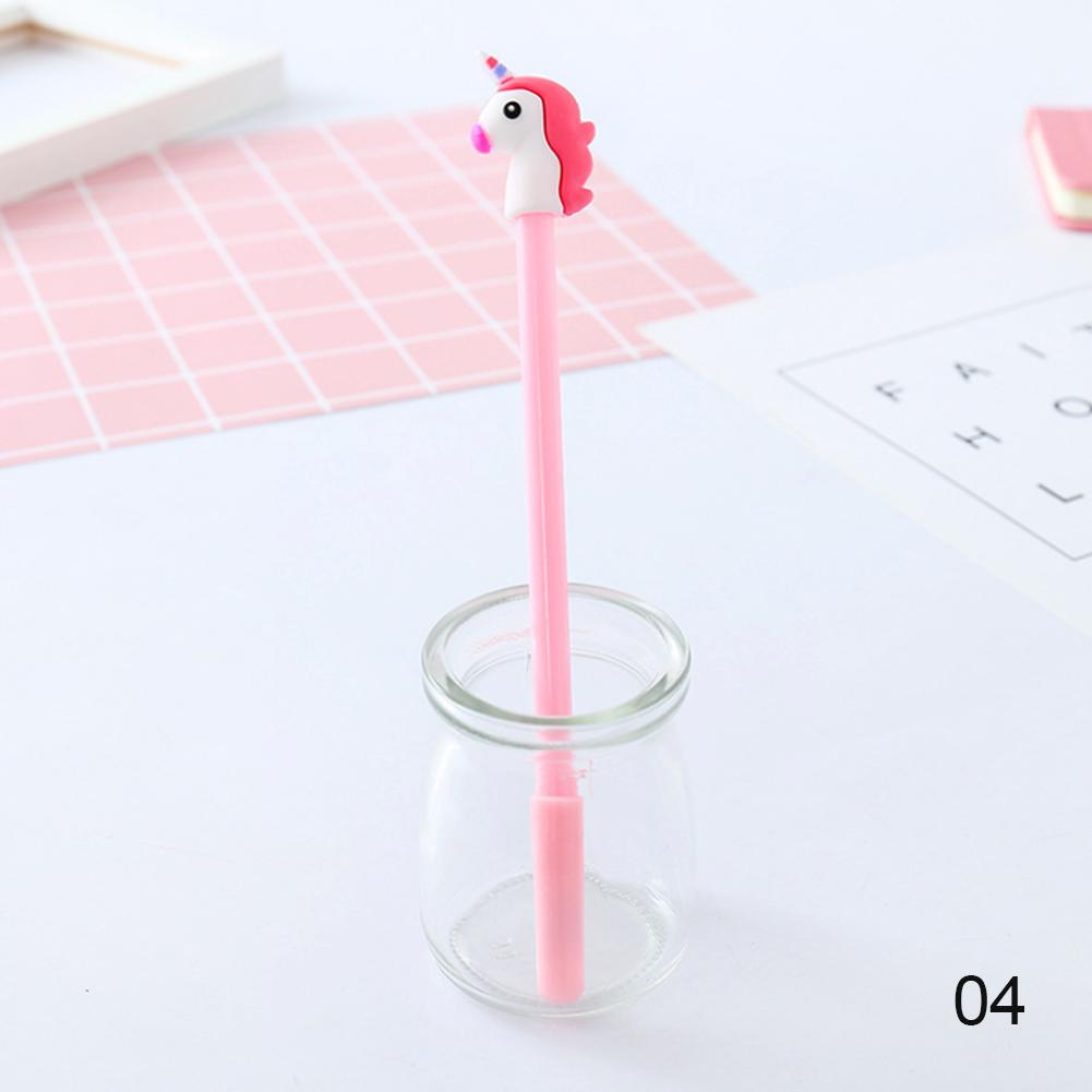 【TK】4 Patterns Cartoon Unicorn Gel Pen Kawaii Stationery 0.5 MM Cute Pen Black Ink School Office Supply