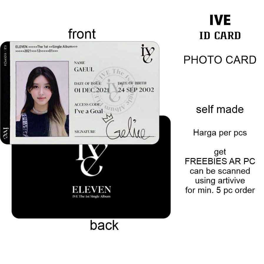 photocard Ive ID CARD unofficial