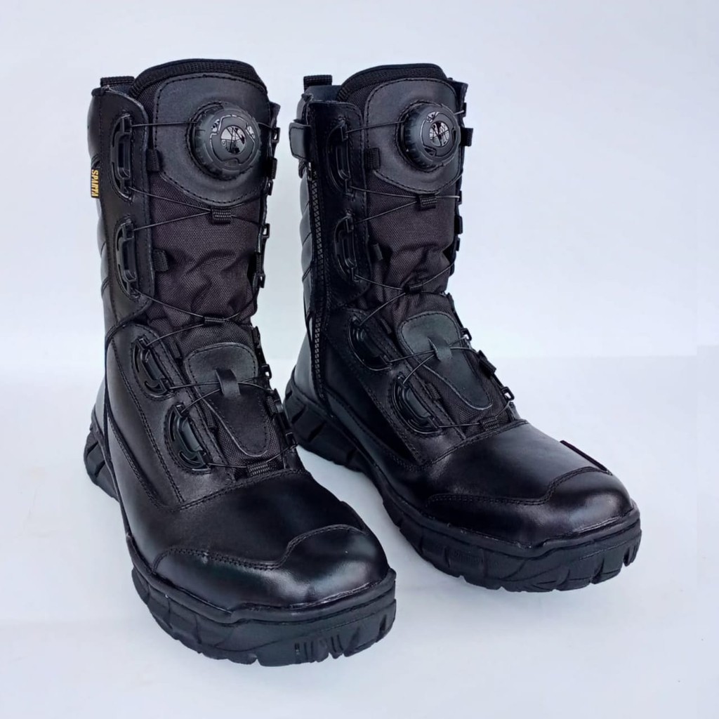 Sepatu Pdl Tali Putar MARCHAZ Kulit Sapi Asli Sepatu PDL Tni Polri Security Satpam Sepatu Boots Pria