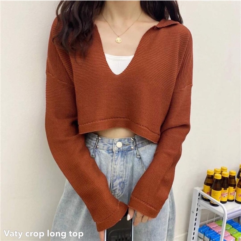 Vaty crop long top - Thejanclothes