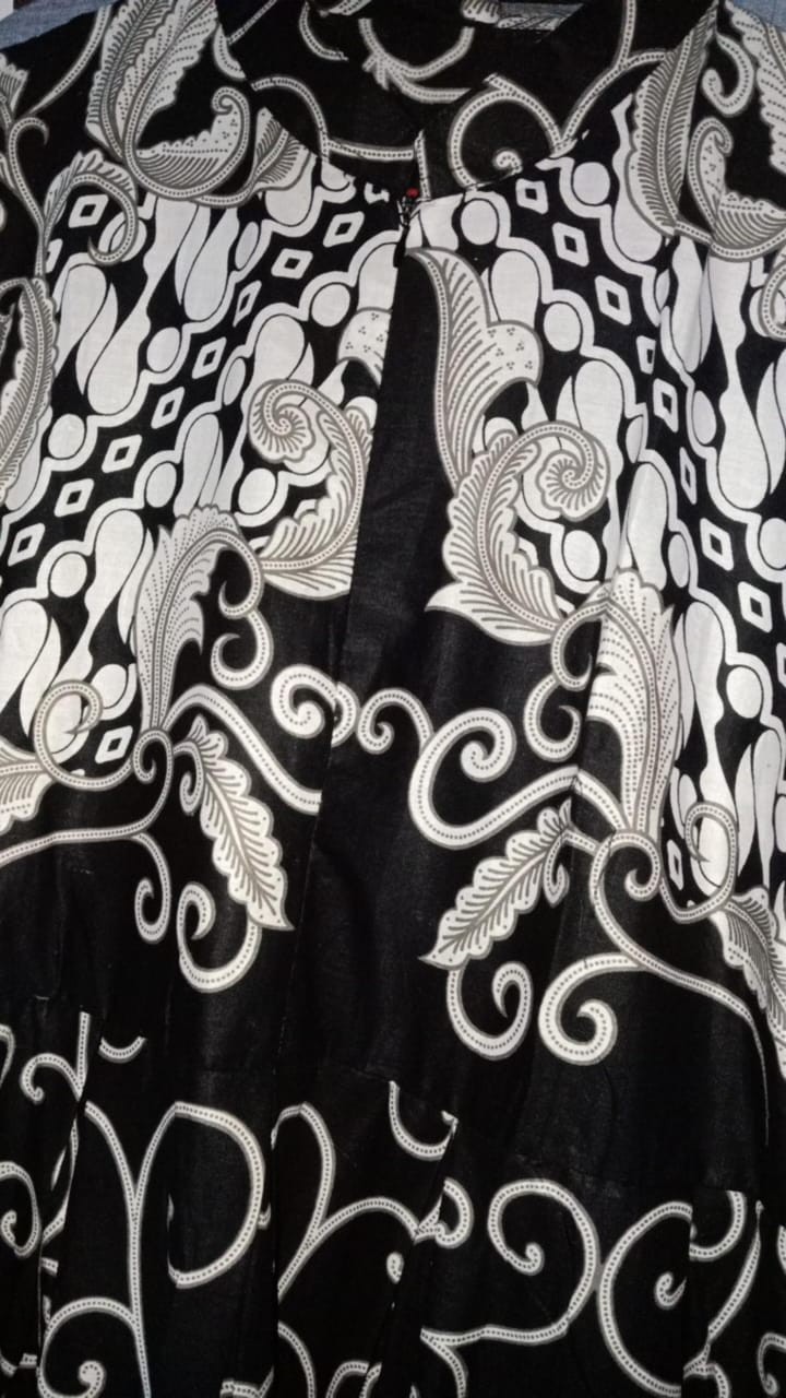 Batik Couple Keluarga Maura Couple Keluarga Sania Ruffle Ori Ndoro Jowi Dnt Motif Ulir Putih